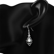 Mother of Pearl Drop Silver Earrings, e425
